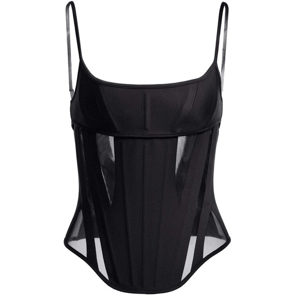 Mugler x H&M Mesh Panelled Corset Top - Picture 1 of 7